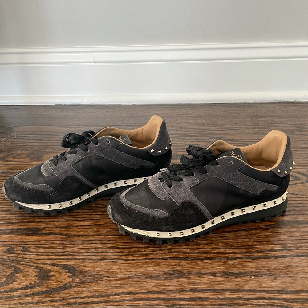 Valentino Rockstud Suede Sneakers Studded Spiked Shoes 100% authentic